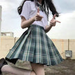 Student Jk Plaid Skirt Preppy Style Mini Pleated  Kilt Skirt