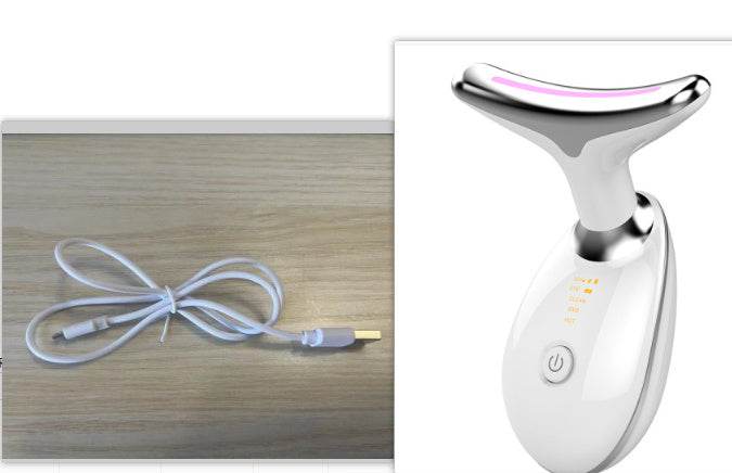 LED neck beauty device - Photon Therapy Neck Beauty Anti Wrinkle Machine EMS Tighten Massager