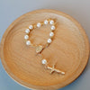 Beads Pearl Cross Full Moon Blessing Bracelet Fashion Jewelry