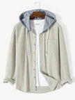 Men's Autumn And Button down Waffle Hoodie Cardigan