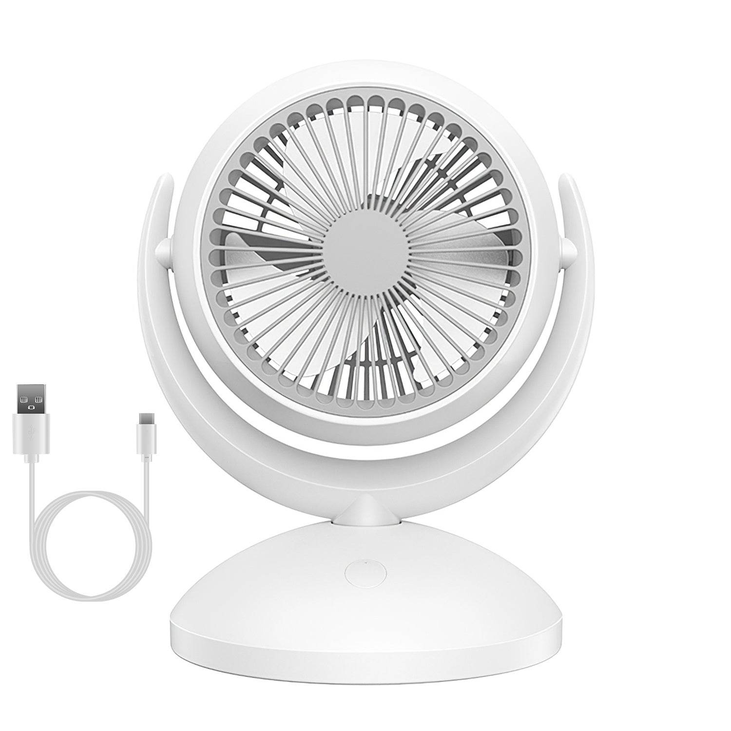 Portable Desk Fan Rechargeable Oscillating Tilting Fan With 4 Speeds 360 Degree