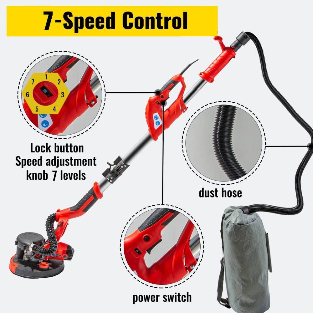 Automatic Drywall Electric Sander 7-speed Control Sheetrock Sander