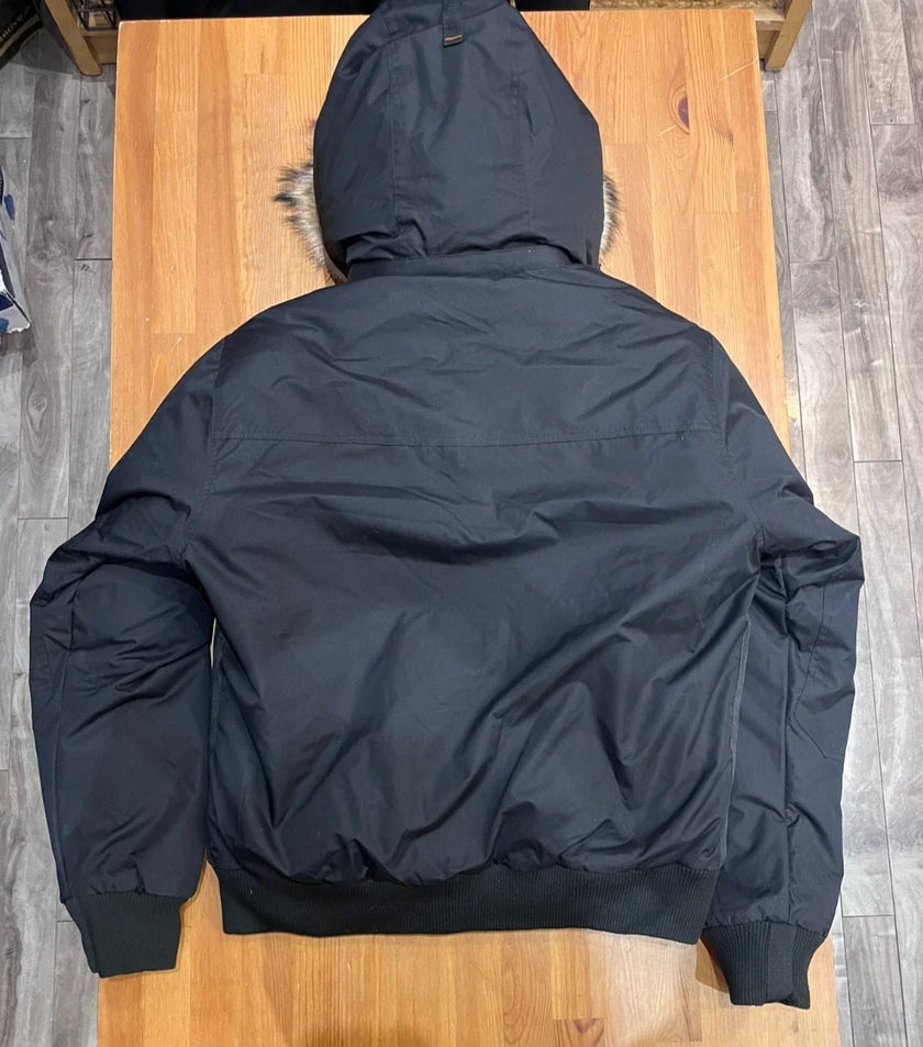 Outdoor Survival Canada Men's Desna -40 Down Bomber Jacket - Black, Large - ON DISPLAY