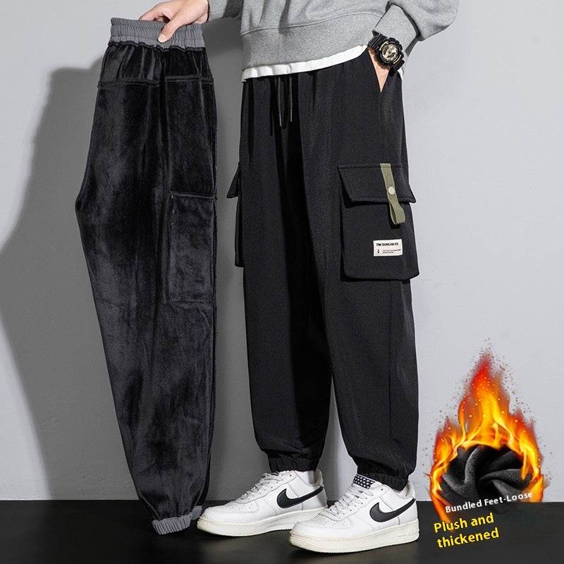 Plus Size Men's Workwear Bag Fall Loose Tappered Cargo Pant trouser