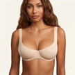 Women's Underwired Unlined Balconette Bra for Everyday and Low-Cut Tops
