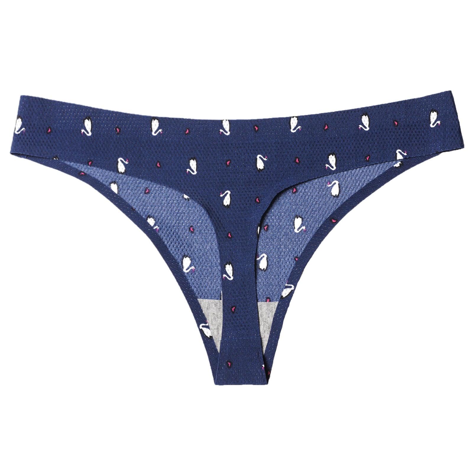 Women's Seamless Floral Print Low-Waist Briefs No-Trace Breathable