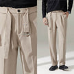 Detachable Belt Draping Wide-leg Suit Chinos Trouser For Men