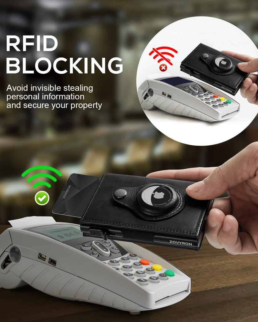 Men's Slim AirTag Wallet with RFID Blocking and Card Slider