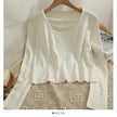 Women's Bow Knit Sweater – Long Sleeve Low Neck Knitwear