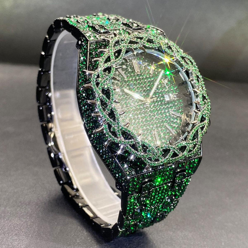 Women's Hip-Hop Iced Out Quartz Watch, Full Zircon Diamond Dial Canada