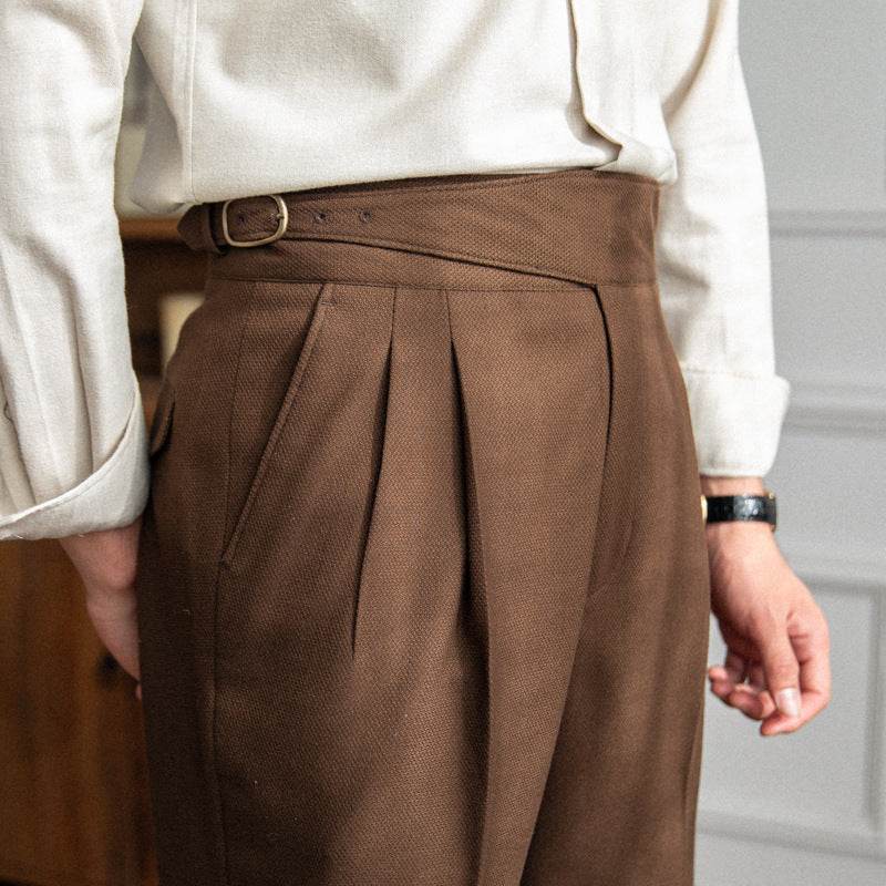 High Waist Straight leg British Business Office Work trouser for men