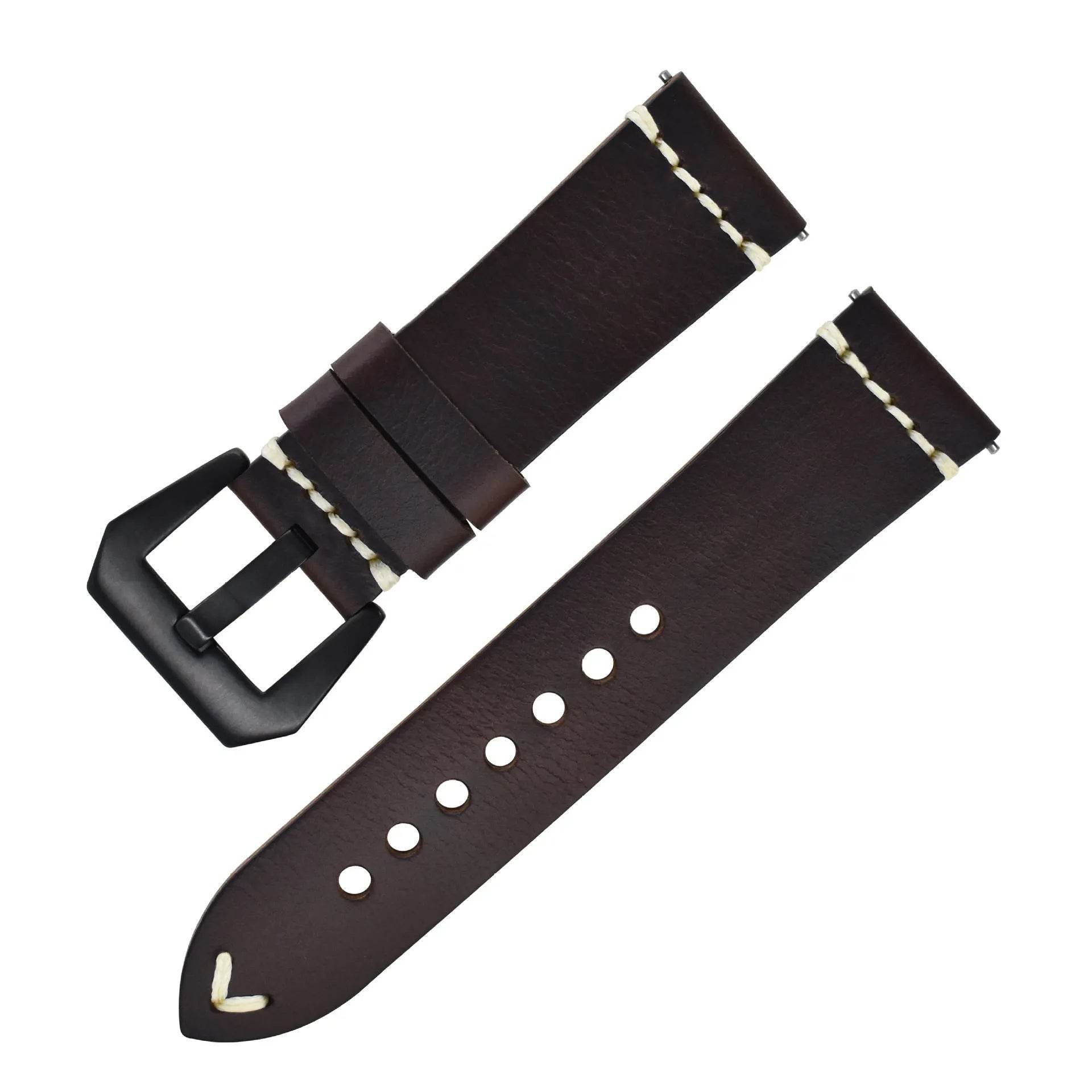 Discoloring Oil Wax Top Layer Cowhide Watch Strap