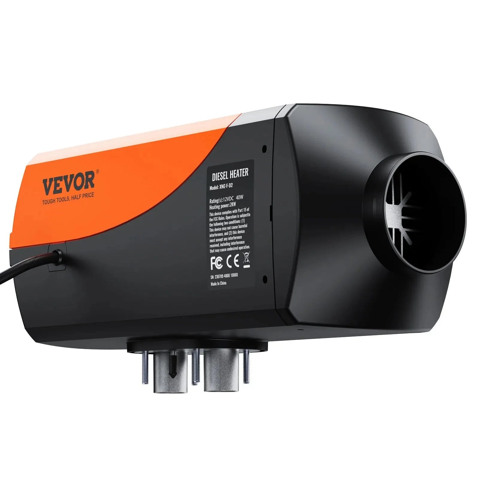VEVOR Diesel Air Heater, 12V 2KW Diesel Heater with Remote Control and LCD Display, 10L Fuel Tank Diesel Parking Heater, Rapid Heating for RV, Trailer, Camper Van, Boat