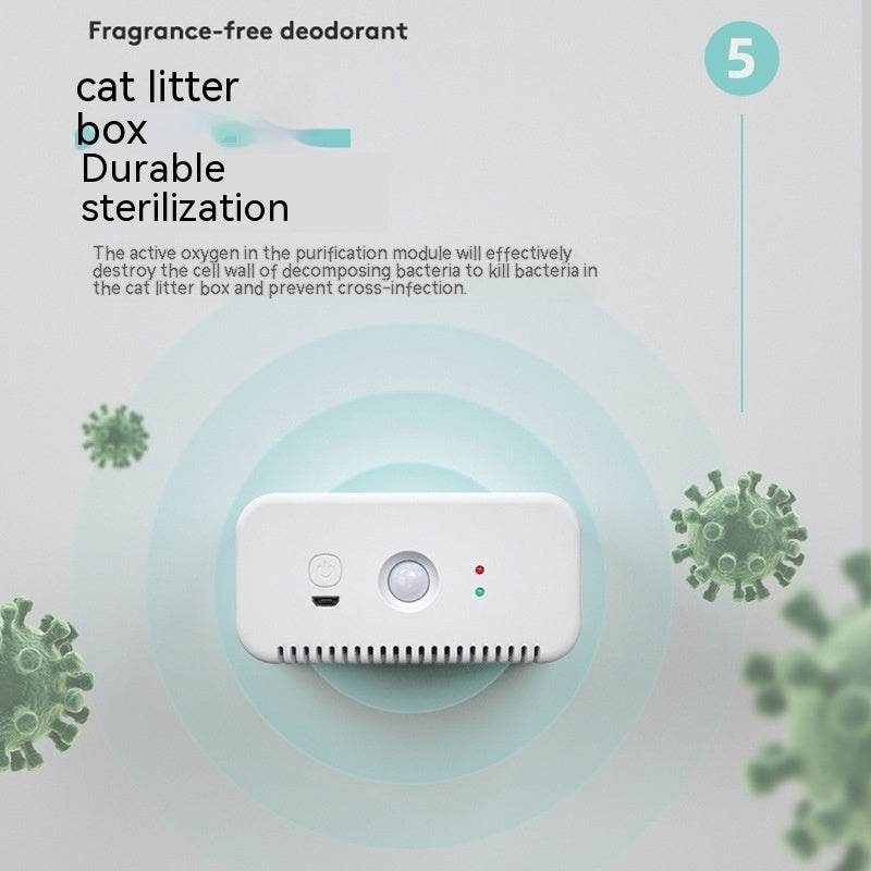 Smart Cat Litter Box Deodorizer & Pet Air Purifier – Elegant White