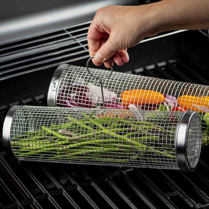 TableCraft Rolling Grilling Baskets, Set of 2