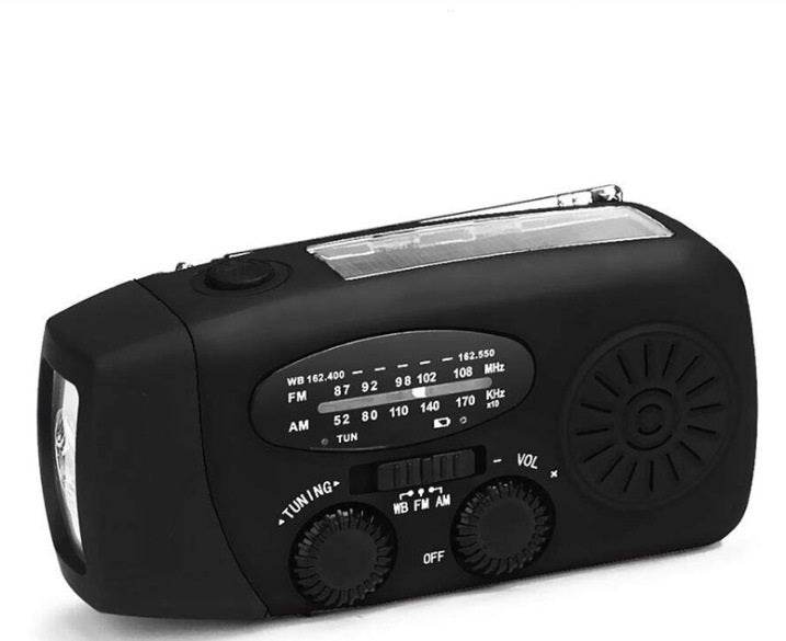 Solar Hand Crank USB charging radio flashlight