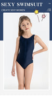 Girls & Baby Cute One-Piece Swimsuit | Black & Dark Blue Swimwear Canada