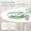 Jan Modern Round Dining Table with Steel Base for Small Spaces-White