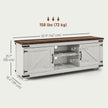 Kirby Farmhouse TV Stand with Small Minimalist Barn Doors for TVs up to 65