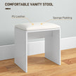 Elise Makeup Vanity Set with Mirror, Stool and Adjustable Shelves-White