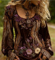 Grass And Flower Embroidered Linen Shirt