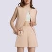 Women's 2-Piece Sleeveless Business Suit Set – High-Waisted Trousers & Button Top | Canada & USA