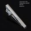 Men's Silver Electroplated Tie Clip – 25 Line Pattern Styles, 5cm Flat Head Business Tie Bar | Canada & USA