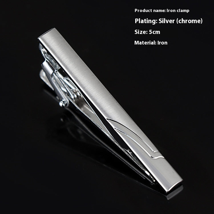 Men's Silver Electroplated Tie Clip – 25 Line Pattern Styles, 5cm Flat Head Business Tie Bar | Canada & USA