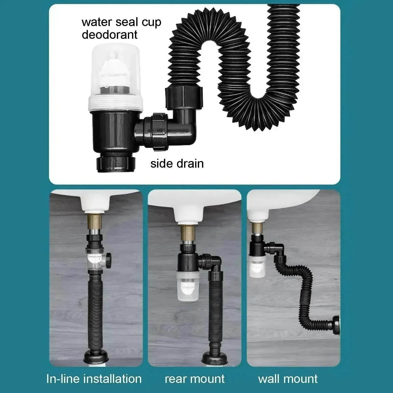 Universal  Kitchen Bathroom Sink Drain Pipe Set Retractable Sewer Drainage Water Hose Wash Basin Drainer  Plumbing Fittings.