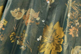 2pcs Floral Satin Skirt suit Long sleeve button shirt and Pleated Midi Skirt Outfit set