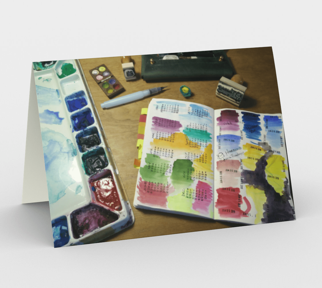 Set of 3 Blank Greeting Cards | 5 x 7 | Hand-Stamped & Painted