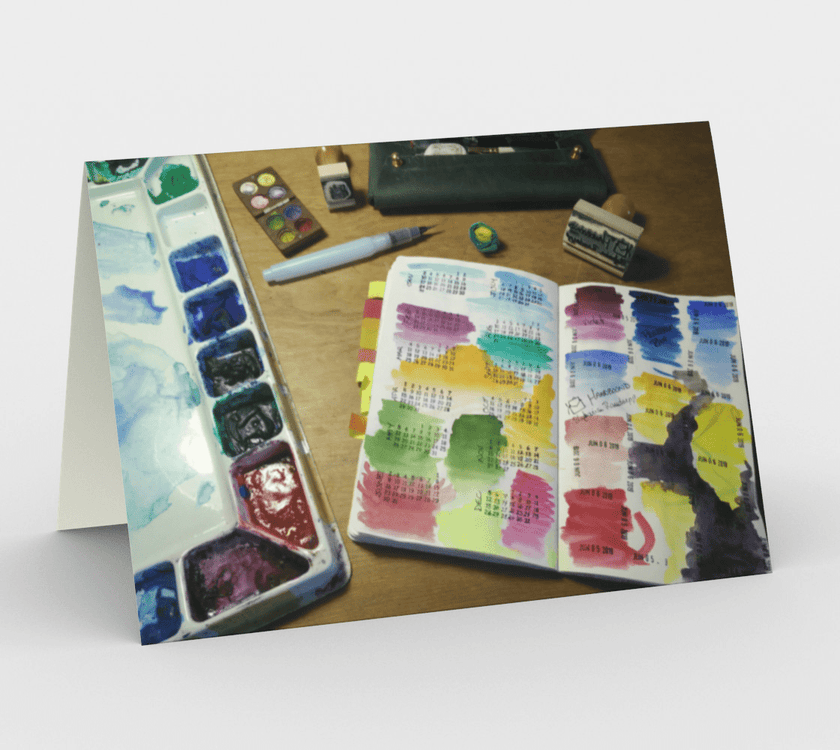 Set of 3 Blank Greeting Cards | 5 x 7 | Hand-Stamped & Painted
