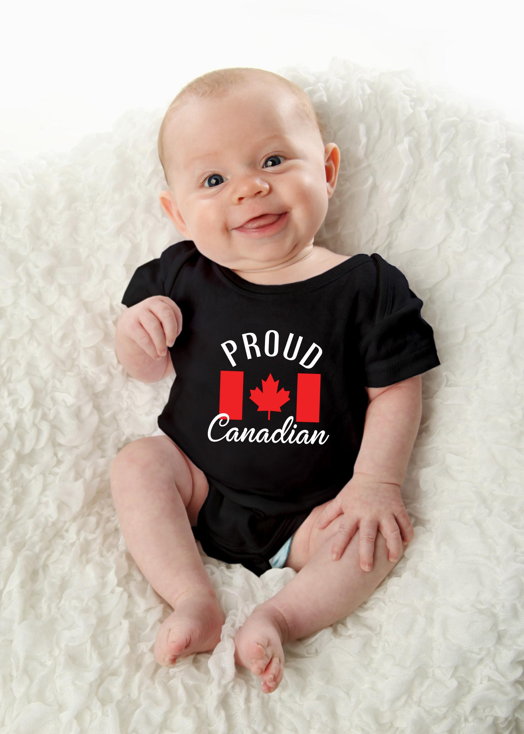 Proud Canadian Baby Bodysuit or Toddler T-Shirt