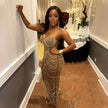 Sleeveless Beaded Long Party dress