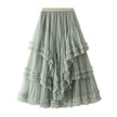 Slimming Multi-layer Gauze Skirt High-grade Midi Tulle Skirt