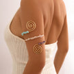Gravel Ring Beaded Opening Bracelet – Gold Alloy Electroplated Adjustable Bangle (10 Color Styles)