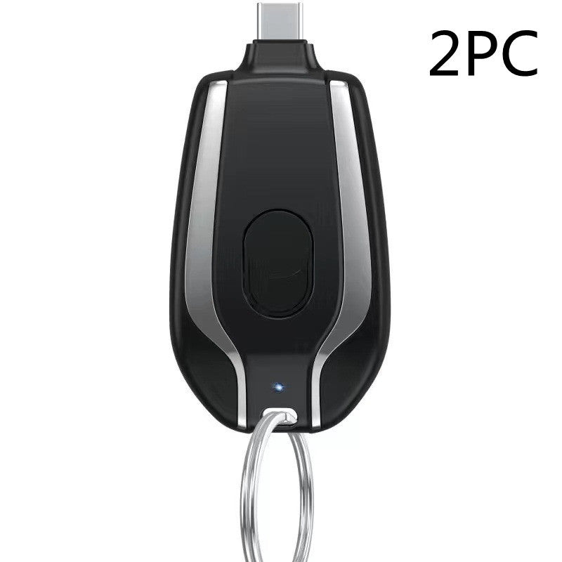 Keychain Power Bank 1500mAh – Portable Emergency Charger for iPhone & USB-C