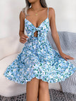 Spring And Summer Leisure Floral Spaghetti floral Midi Dress