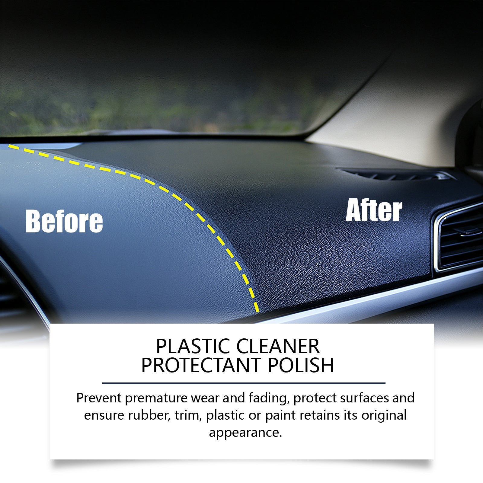 RAYHONG Car Plastic Refurbishing Agent — Dashboard Polish, Stain Remover & Interior Care (100ml)