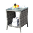 Outdoor Patio Furniture 1 Coffee Table With Clear Tempered Glass