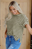 Striped Side Slit Top — Relaxed Casual Top for Women