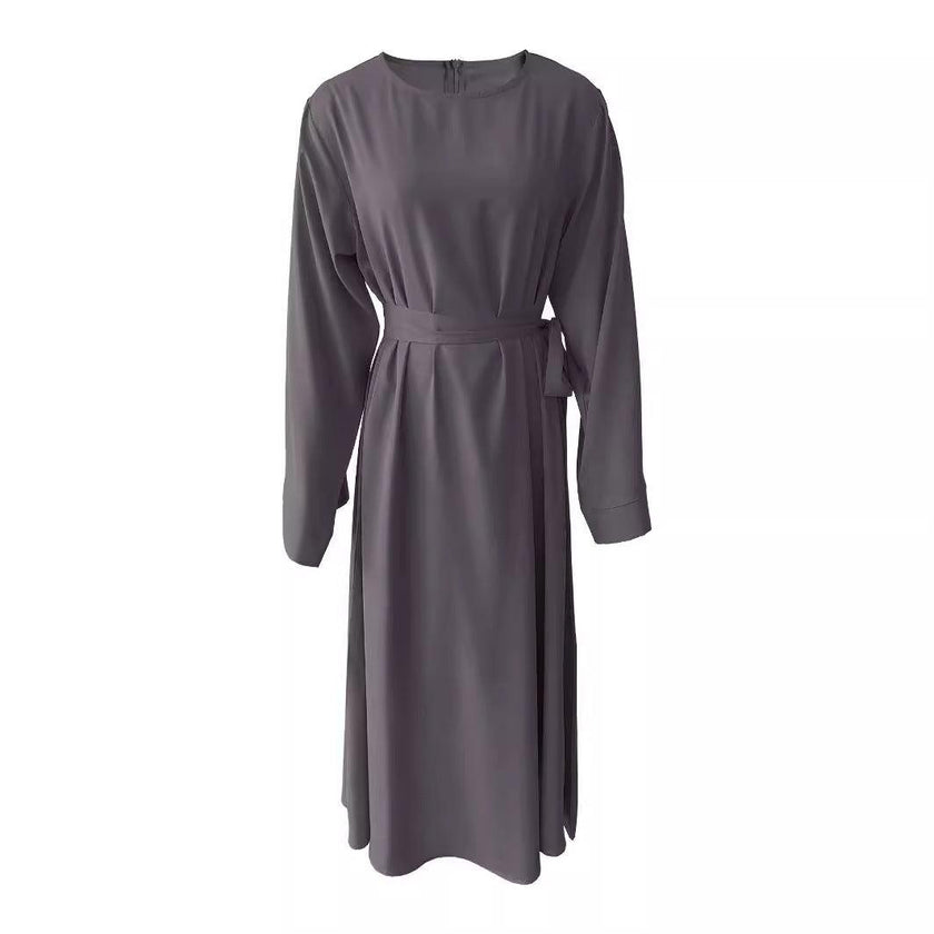 Plus Size Lace Up Muslim Women's Dress