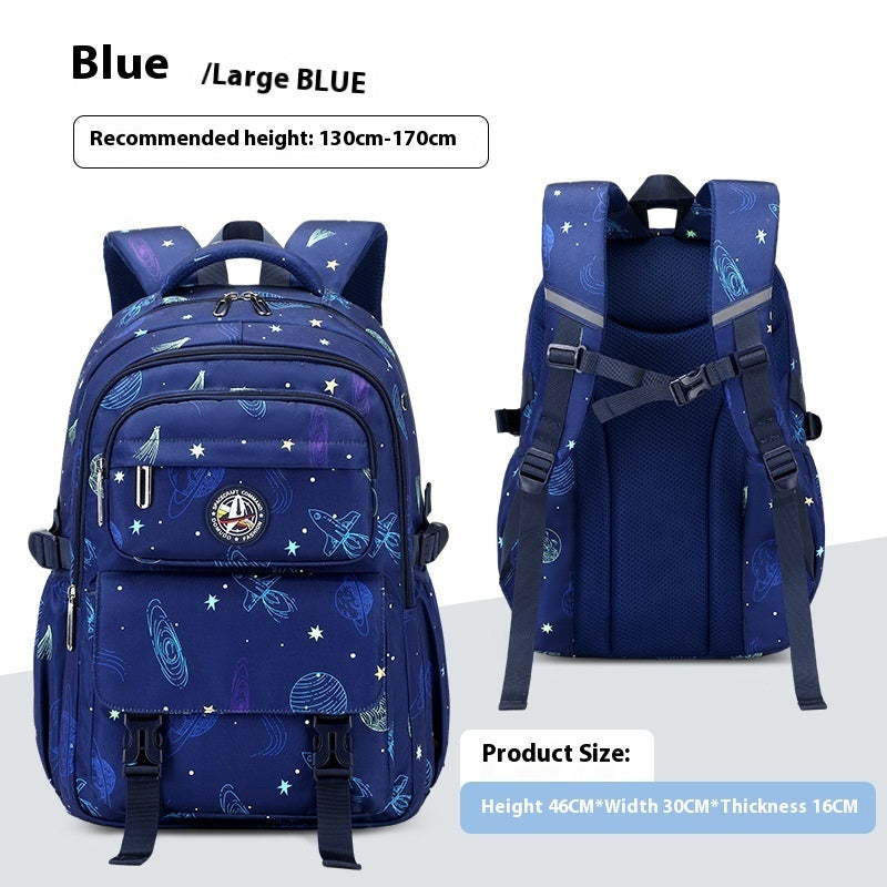 Kids Starry Sky School Backpack – Spine Support, Waterproof Oxford Cloth (Grades 5–9)