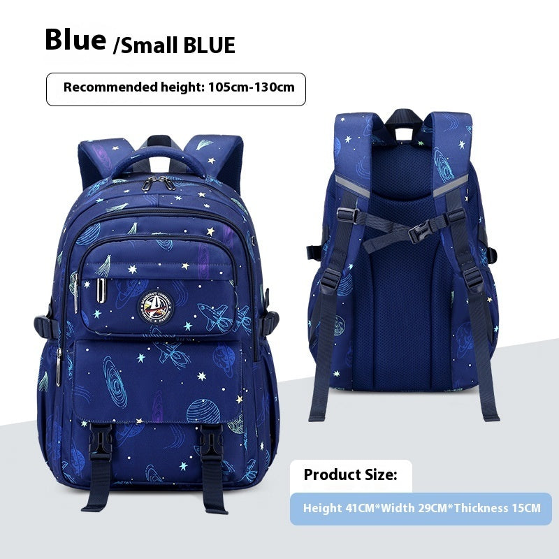 Kids Starry Sky School Backpack – Spine Support, Waterproof Oxford Cloth (Grades 5–9)