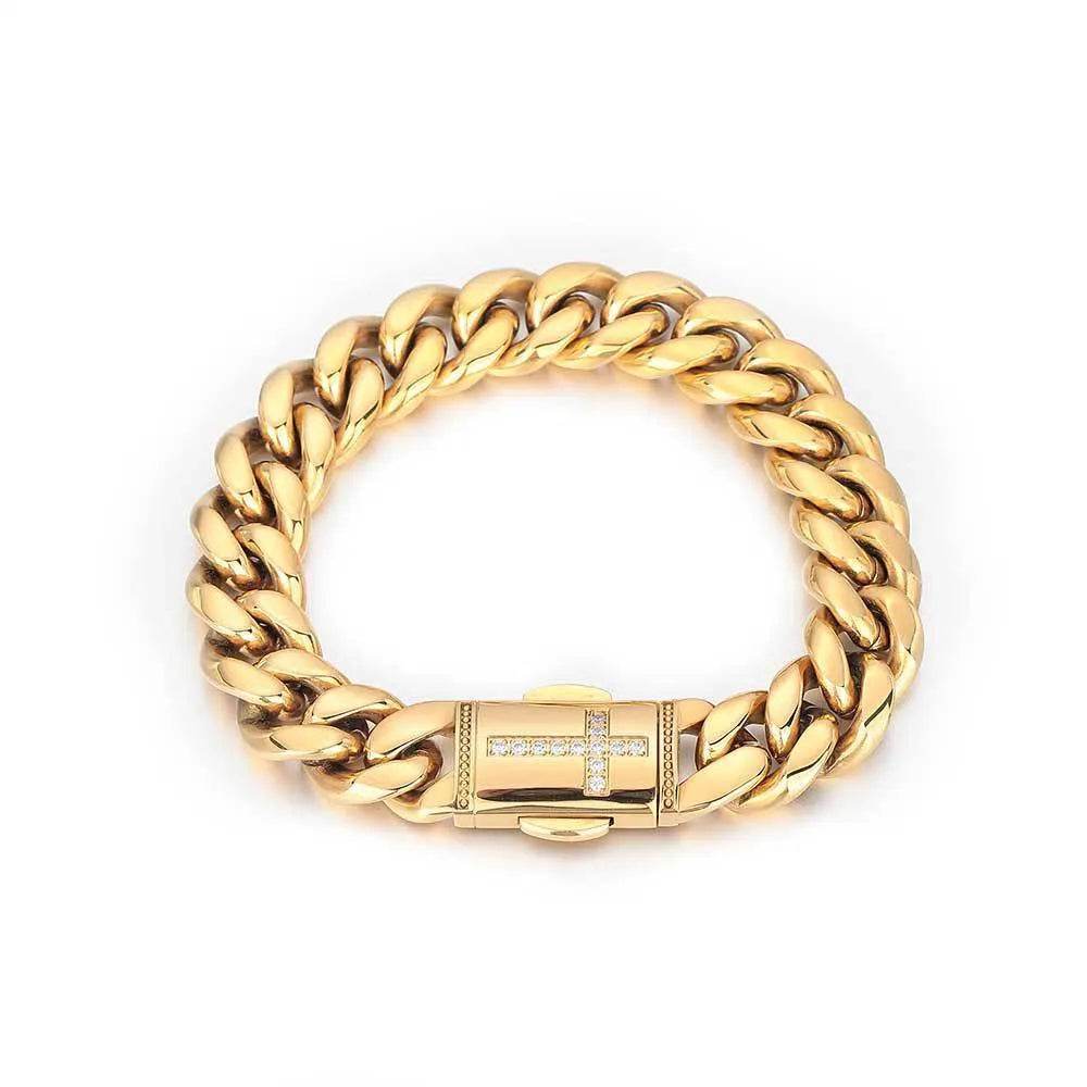 Stainless Steel Cuban Link Chain Personality Bracelet