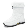 Winter Waterproof Snow Boots Women's Mid-calf Front Zipper