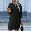 Autumn Winter Knitted Pullover Mini Sweater Dress