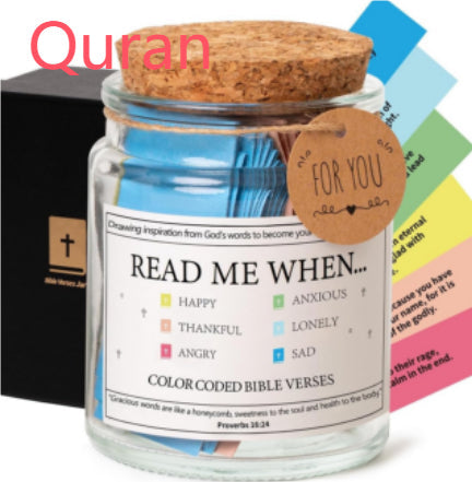 Bible Verses In A Jar – 90 Scripture Cards Glass Jar (Colours A, B, C)