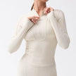 Long sleeve gym top for women Slim fit Half Zip Fitness Workout Top