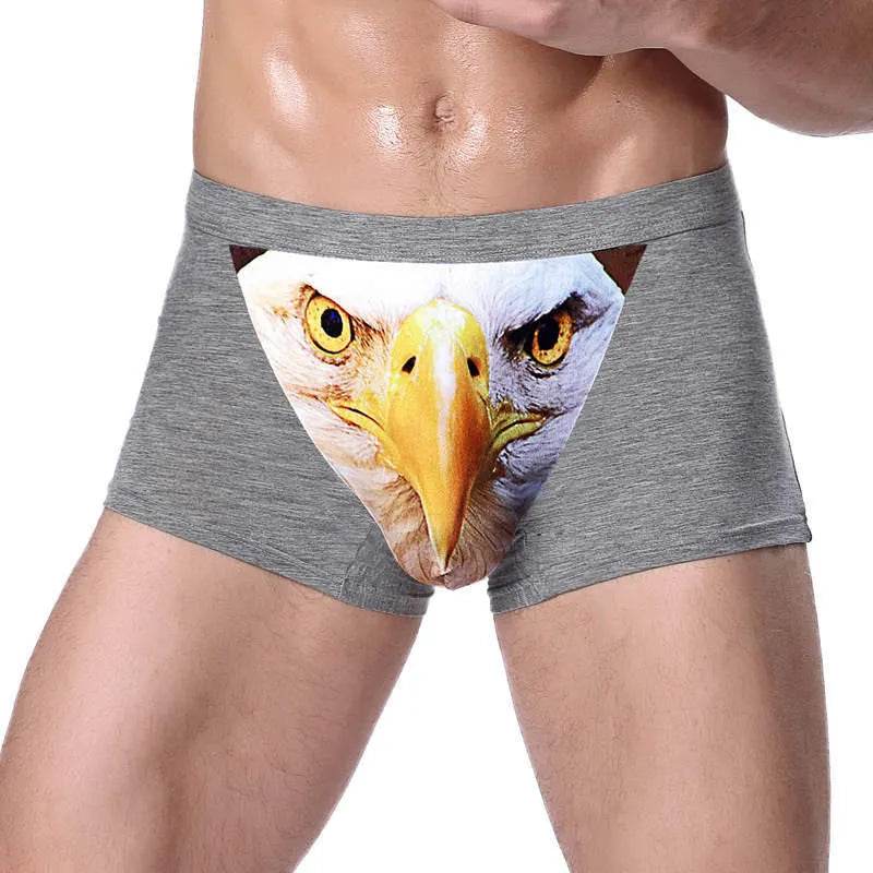 Printed Wolf Head Big Bird  Men's Boxer Briefs Underwear